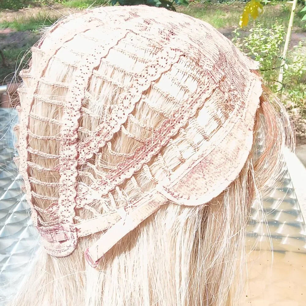 Womens 💗 Blonde And Brown Synthetic Ombre 26" Long Wavy Breathable Cap Wig 💗 - Picture 8 of 16